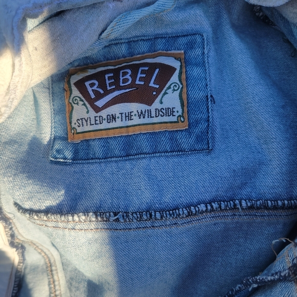 Rebel Vintage 3X Trucker Denim Jean Fleece Jacket - Picture 5 of 5